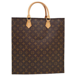 Louis Vuitton Monogram Leather Brown Sac Plat Tote Bag